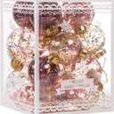 Christmas Ornaments Ball Set-Shatterproof Clear Plastic Decorative Baubles for Xmas Tree House Holiday Wedding Party Decoration,20cs Rose Gold (Style 4)