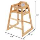 Winco Unassembled Wooden High Chair, Natural,Tan, Medium