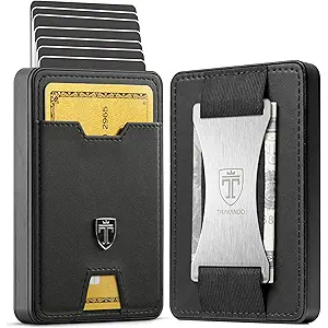 TRAVANDO Swype Slim Wallet for Men Metal RFID Blocking Mens Wallet Card Case