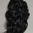 Flufymooz Ponytail Extension, 12" Short Claw Ponytail Extension Wavy Curly Jaw Clip in Pony tails Hairpiece Natural Synthetic Hairpiece for Women (Natural Black)