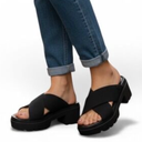 SM NEW YORK HALSEY SANDALS, BLACK, WOMENS SIZE 10