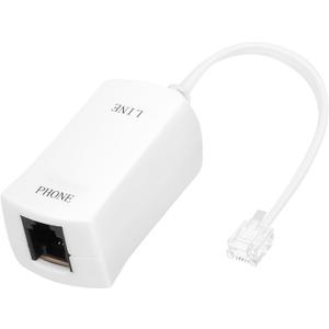 Uvital DSL Filter for Landline Phone, 1 Pack DSL Modem Phone Filter Adapter, RJ11 6P2C Male to Female ADSL Cable in-line ADSL Filters for Fax Machines/Answering Machines, White