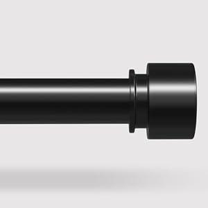 Curtain Rods 36-144 Inch, Extra Long Heavy Duty 1 Inch Curtain Rods for Windows, Black Adjustable Window Treatment Rod, Single Side Telescopic Splicing Drapery Rods Modern Design, Easy Installation