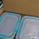 [80 oz & 36 oz]Extra Large Glass Food Storage/Baking Containers Set with Lids, 2 Pack 80 oz(10 cup)&2 Pack 36 oz (4.5 cup)Airtight Glass Container,Microwave,Oven,Freezer and Dishwasher, Green (Clear)