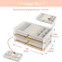 Jewelry Box Organizer with Acrylic Lid, 2-Layer Jewelry Storage, with 2 Drawers, Modern Style, Gift for Women, 9 x 5.4 x 4.6 Inches,Organizer for Earring, Ring, Necklace, Bracelets