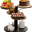  Uniqcovosa Cupcake Stand, 4 Tier Cupcake Tower Stand for 50 Cupcakes with Tiered Tray, 360° Rotatable Wooden Dessert Table Display Stands for Party Weddings Birthday Baby Shower