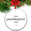 Heartfelt Granddaughter Keepsake Ceramic Ornament, Gift for Granddaughter from Grandfather, Sentimental Gift from Grandmother (V3)