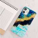 for iPhone 11 Case for Girl Women Men, Glitter Pearly Shell Luster Sparkle Bling Soft TPU Slim Thin Girl Women Protective Phone Case Cover for iPhone 11 6.1,Blue Gold Marble