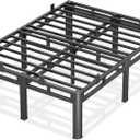 Bed Frame Queen Size 24 Inch Tall, Double Layer Heavy Duty Metal Platform 4000 lbs Capacity, Bed Frames with Headboard Holes，Round Corner Legs, Mattress Slide Stopper, Easy Assembly