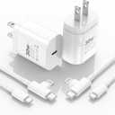 30W iPhone 17/16/15/14/13/12 Charger Fast Charging Block with 6FT Long C to Type C& Lightning Cable.Fast Charging for All iPhone/iPad and Galaxy Series (White 2)
