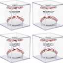 4 Pack Baseball Display Case, UV Protected Acrylic Boxes for Display,Clear Display Case Baseball Cube Memorabilia Showcase Autograph Ball Protector - for Official Size Ball