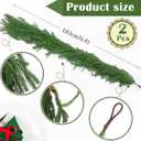 Hananona 2 Pcs 6 Ft Artificial Norfolk Pine Garlands, Real Touch Winter Pine Garland, Green Artificial Greenery Garland for Table, Mantle, Wall, Indoor, Outdoor Christmas Decorations (2, 6 FT)