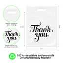 100 Pcs White 12x15" Thank You Bags, Shopping Bags for Goodie, Boutique, Retail, Party Gifts, Clothes, Reusable Plastic Bag with handles (White)