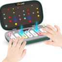 Kids Mini Piano Toy, BPA-Free Light Up Keyboard, Portable Travel Learning Toys for Toddlers, Music Interactive Birthday Gift for 3 4 5 6 Year Old Boys Girls Children (Green)