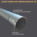 4 Inch Exhaust Pipe, Silver Galvanized Straight Exhaust Pipe Tubing Steel, Flared & Slotted End, 30 Inch Long