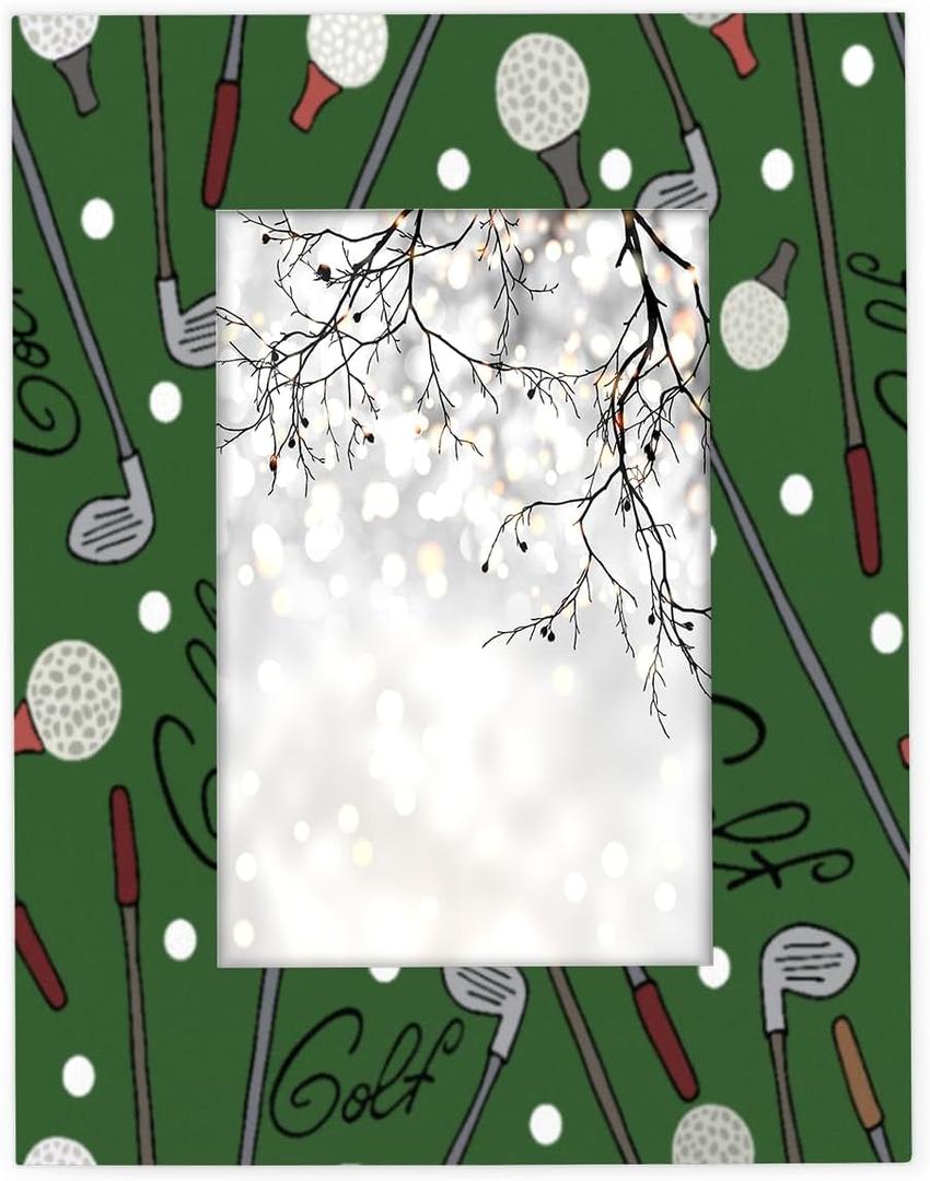 Golf Sport 5x7 Picture Frames Golf Ball Theme Photo Frames Collage for Wall Mounting Tabletop Display Wood Photo Picture Frame Home Office Decoration Family Friends Gift