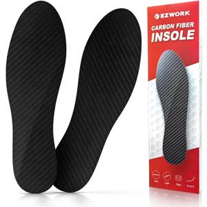 Carbon Fiber Insoles, Carbon Fiber Foot Plate 1 Pair Rigid Shoe Insert Support Turf Toe, Foot Fractures, Morton Extension, Hallux Rigidus and Limitus - Alternative to Post Op Shoe (11.22"-Men's 11-11.5/Women's 12-12.5,285mm)