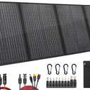 PPQ 100W Portable Solar Panel Kit 18V/6A,9lb Foldable Briefcase Solar Charger w/ 24% Efficiency, 3 Cables & 16 Outputs for All Camping Power Station, RV Battery, Phones, IP67 Waterproof