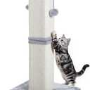 Cat Scratching Post, 33Inch Tall Cat Scratch Post for Indoor Cats Adults and Kitten, Sisal Cat Scratcher with Hanging Balls (Grey)