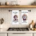 Funny Christmas Santa Kitchen Towels, Santa Claus Decor, Humor Xmas Lights Holiday Decorative Dish Tea Hand Towels for Kitchen Bathroom, 16x24 Inch Set of 2 (Gnome)
