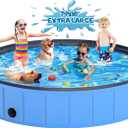 79x16'' Large Dog Pool, Foldable Plastic Pool for Large Dogs,1mm Durable and Collapsible Pet Bathing Tub Portable Outside Swimming for Kiddie and Dogs