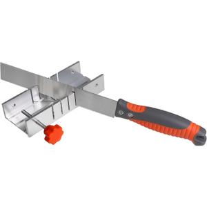 Metal Mitre Box & Saw Set(2*Blades),Precision Cuts for Trim and Molding (45,67.5,90)