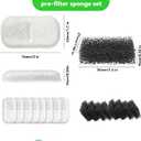 Cat Water Fountain Filter Replacement: 8 Carbon Filters & 8 Foam Sponges Kitty Spout Pump Filters for 108Oz/3.2L & 67Oz/2L Stainless Steel Pet Water Dispenser Cat Dog