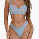 Avidlvoe Lingerie for Women Lace Bra and Panty Sets 2 Pieces Sexy Underwear Underwire Lingerie Set, Size M