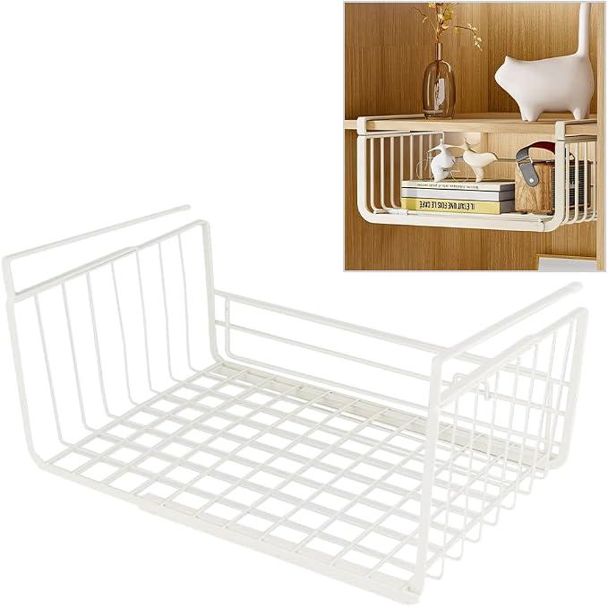 Kitchen Storage Rack Hanging Organizer No Drilling Moisture Proof Telescopic 36-60cm Rust Resistant, 2 Pack