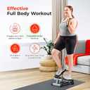 Sunny Health & Fitness Mini Steppers for Exercise at Home, Stair Step Workout Machine with Resistance Bands, Full Body Cardio Equipment, Optional Free SunnyFit App Connection Smart Stepper