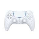 JDDWIN LED Wireless Gaming Controller for PS5/PC/Android/IOS/MAC/Steam Deck,Hall Effect, Bluetooth, 3.5mm Audio Jack, Dual Vibration, 6-Axis Motion Contro Gamepad with Speaker (White)