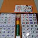Chinese Mahjong Set, Mahjong Game Set with 146 Numbered Large Tiles (1.5", Green), Mahjong Tiles Set with Brown Carrying Case