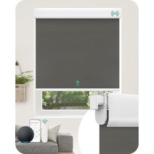 Allesin Motorized Blinds No Drill Automatic Roller Shades with Remote Control | Rental-Friendly & Easy Install Rechargeable Smart Electric Window Blinds for Apartment
