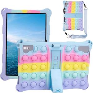10.1 inch Silicone Case for VASTKING KingPad K10/Z10/Blackview/Teclast/BYYBUO 10.1-inch Tablet Cover with Lanyard/Stylus/Pen Holder for VASTKING KingPad K10 (Colorful Blue)