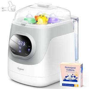 PINNGUSHIUpgradedBaby Bottle Washer Pro, Sterilizer, Dryer & Water-Filter, 5-in-One Cleaning Machine Fits 6 Bottles, Pump Parts & Baby Essential, No More Hand Washing for Busy Moms & Parents