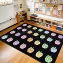 Breling Pastel Apple Classroom Rug 7'6" x 12' Large Classroom Carpet