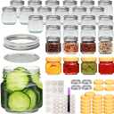 30 Pack 8oz Mason Jars with Lids,Half Pint Canning Jars,Small Glass Canning Jars,Samll Mason Jars for Jam, Honey,Candy,Spice, Clear 