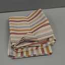 jinchan Colorful Striped Linen Kitchen Curtains 24 Inch Tier Curtains Farmhouse Modern Cafe Small Window Treatments Light Filtering Rod Pocket for Living Room Bathroom 2 Panels Multi Red