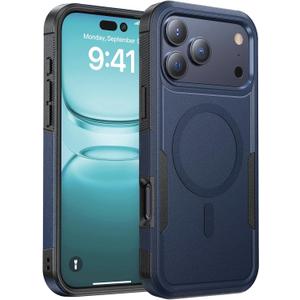 Heavy Duty Case for iPhone 17 Pro [Fit for MagSafe] Military-Grade Shockproof Protection Rugged Phone Case, Anti-Fingerprint Cover for i Phone 17 Pro 6.3", Blue