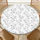 Round Fitted Table Cloth with Elastic Fits 42"-46" Round Tables, 48"