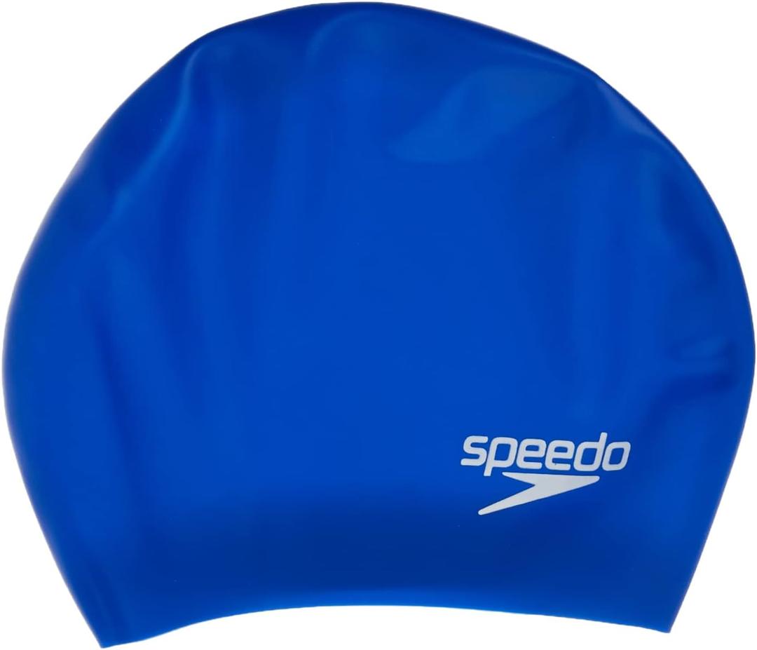 Speedo Silicone Long Hair Swim Cap (Blue)