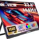 InnoView 23.8" Large Portable Monitor, FHD 144HZ 100% SRGB IPS USB-C HDMI Work Home Gaming Second Monitor 1080P W/180Adjustable Stand for Laptop, MacBook, Phones