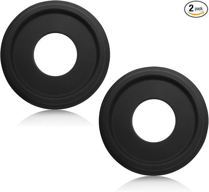 Litoexpe 2 Pcs Black Split Ceiling Medallion Ceiling Fan Light Covers, PU Ceiling Medallion for Ceiling Light Fixtures Ceiling Fans Chandeliers 10" OD x 3.8" ID