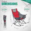 SUNNYFEEL Oversized Rocking Camping Chair, Fully Padded Patio Chair with Side Pocket, High Back Portable Lawn Recliner with Headrest, Outdoor Camp Rocker Chairs for Adults Heavy Duty 500 LBS Carry Bag, 1 PC