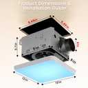 Fitop Bathroom Exhaust Fan with Light, Fits 9.45 Inch Opening | 120 CFM,Quiet 1.2 Sones, Remote Control, 7 RGB Mood Lighting, 1300LM LED, 3CCT & Night Light, No Attic Access Install, ETL