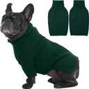 IECOii Dog Sweaters for Medium Dogs Girl Boy,Christmas Knit Doggy Sweatshirt with Sleeve,Turtleneck Thick Warm Dog Sweaters for Winter,Pullover Knitwear for French Bulldog,Boston Terrier (Green, L)