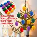 15 Pcs Christmas Velvet Balls Bulk C9 Flocked Christmas Tree Ball Ornaments Plastic Shatterproof Xmas Decorative Hanging Home Ornaments for Xmas Tree Party Holiday Decor (2.36'',Rainbow)