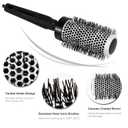 Round Brush for Blow Drying Set, Ceramic Round Brush for Professional Blowout, Styling, Curling,Reduces Frizz, Enhances Shine,Blowout Volume & Shine, Sectioning Pick, Includes 4 Clips