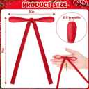 3 x 24pcs Red Velvet Bows Christmas Tree Decorations, 5"x7" Valentines Day Ornaments for Tree Home Coquette Room Birthday Party Front Door Wedding Holiday Decor