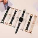 Minyee Leather Bands Compatible with Apple Watch Band 38/40/41/42/44/45/46/49mm Women, Slim Thin Dressy Designer Strap with C-Shape Metal Buckle for iWatch Series 11 10 9 8 7 6 5 4 SE/Ultra 3 2 1